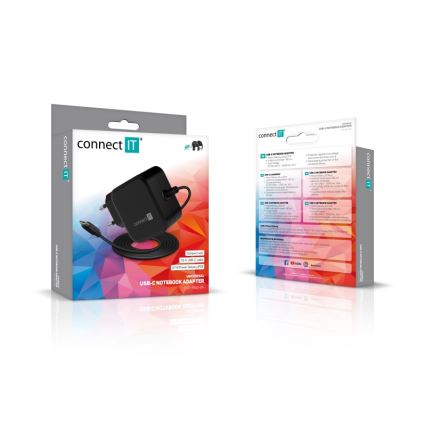 CONNECT IT CNP-1660-BK - Adaptador de corriente universal para portátiles USB-C 67W