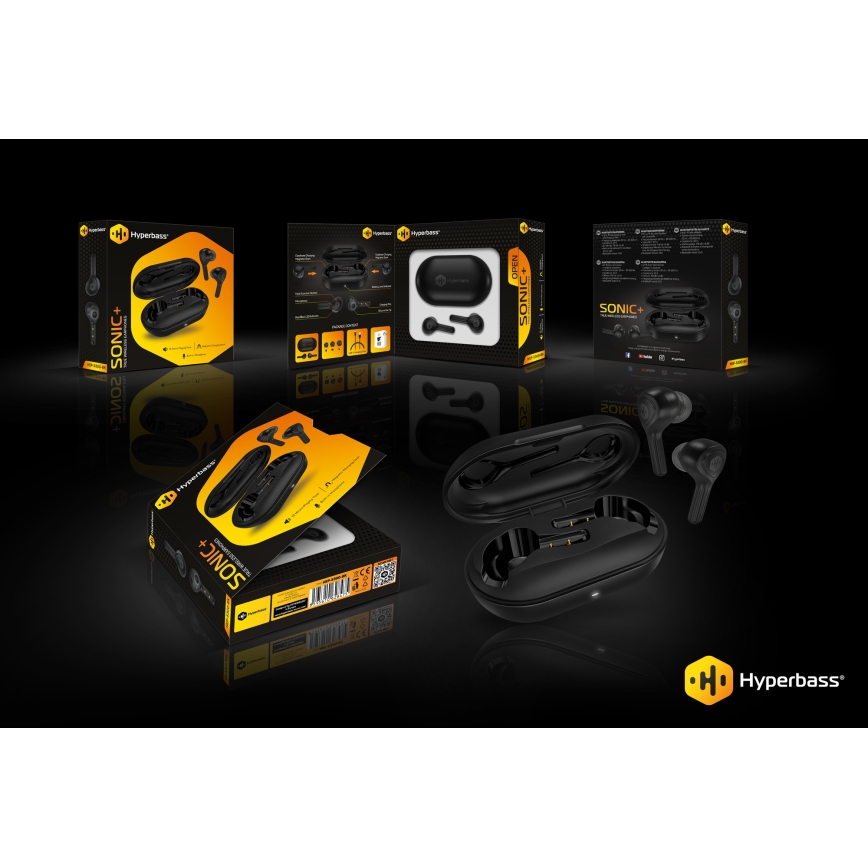CONNECT IT HEP-5300-BK - Audífonos inalámbricos con un micrófono 300 mAh + 2x 35 mAh negro