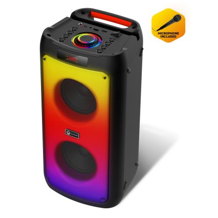 CONNECT IT HSP-3050-BK - Altavoz inalámbrico LED con un micrófono 60W/5V 4500 mAh negro + control remoto