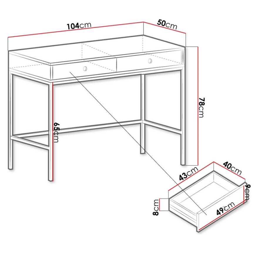 Consola MONO 78x104 cm beige/negro