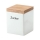 Continenta C3912 - Caja de cerámica para alimentos con tapa 10x10x12,5cm madera de caucho