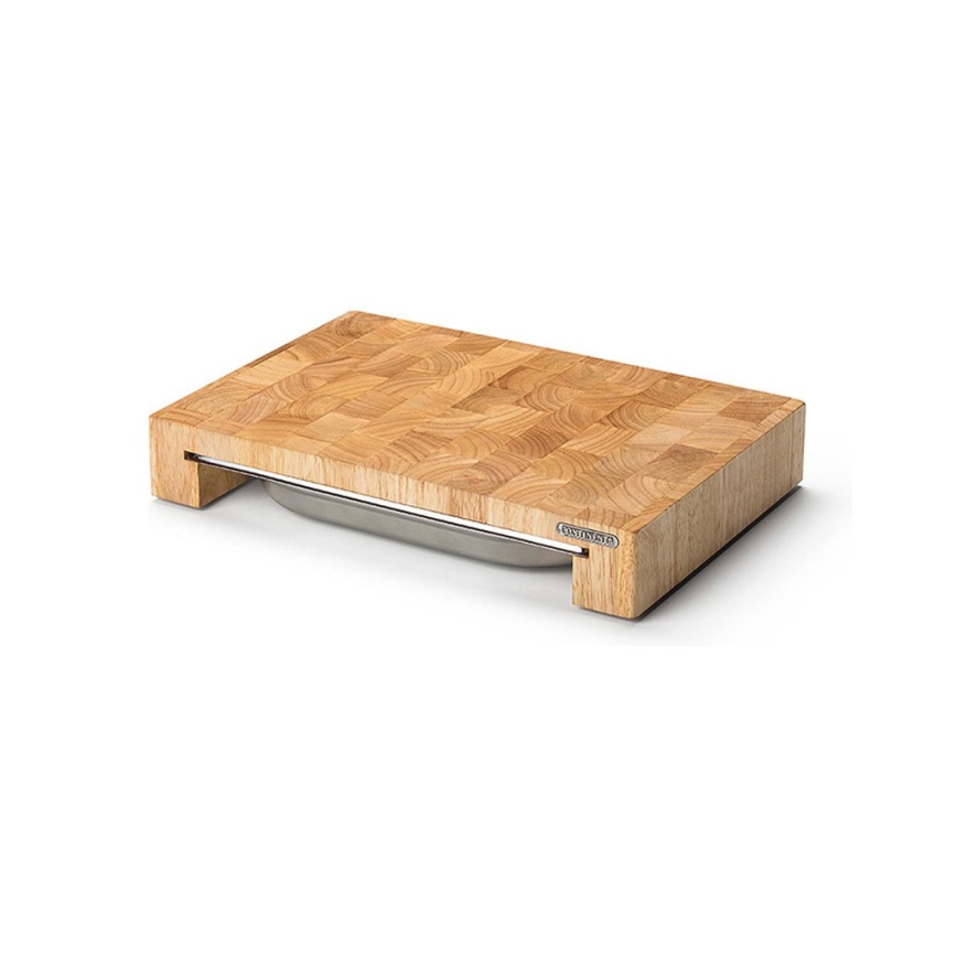 Continenta C4026 - Tabla de cortar de cocina con cuenco 39x27 cm madera de caucho