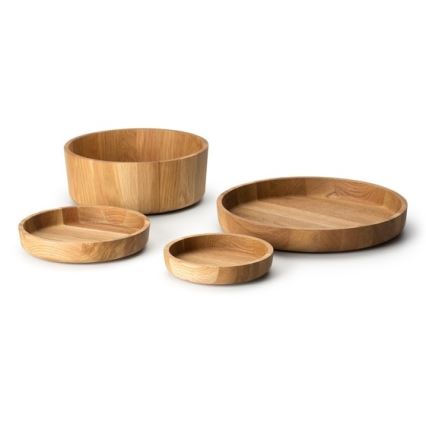 Continenta C4134 - Cuenco de madera 25x4,8 cm roble