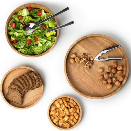 Continenta C4135 - Cuenco de madera 38x5,4 cm roble