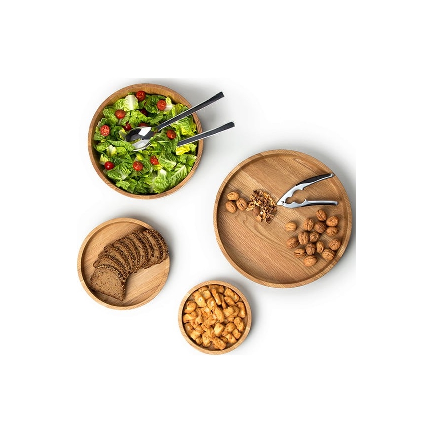 Continenta C4135 - Cuenco de madera 38x5,4 cm roble