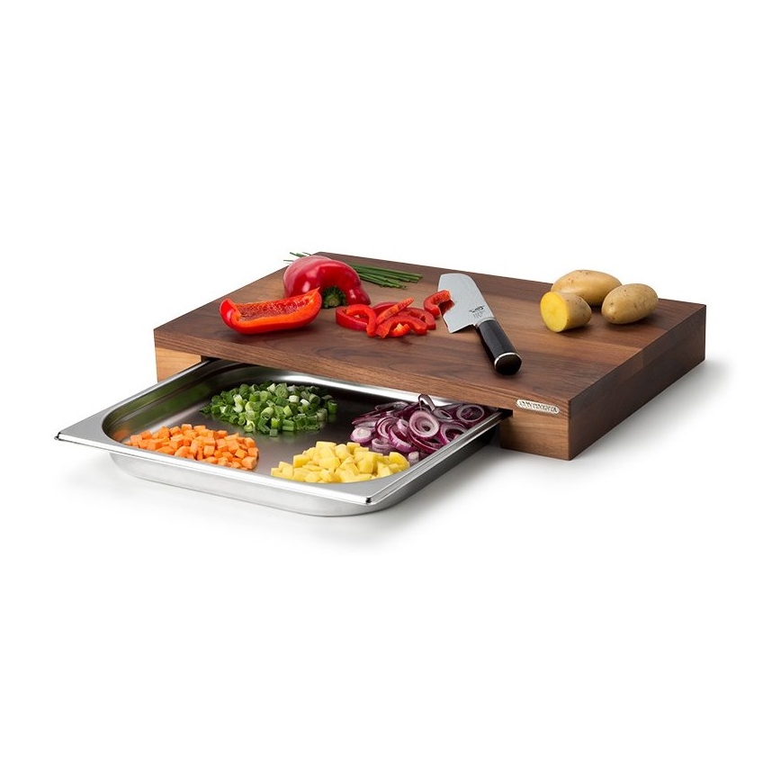 Continenta C4211 - Tabla de cocina con cuenco 48x32,5 cm nogal