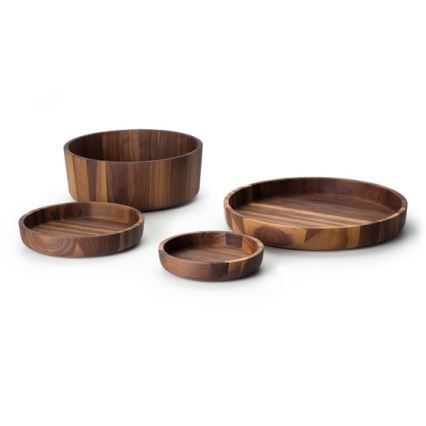 Continenta C4233 - Cuenco de madera 20x4,3 cm nogal