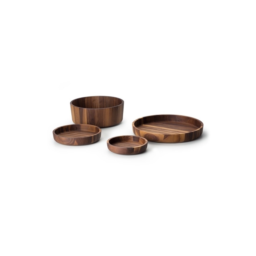 Continenta C4233 - Cuenco de madera 20x4,3 cm nogal