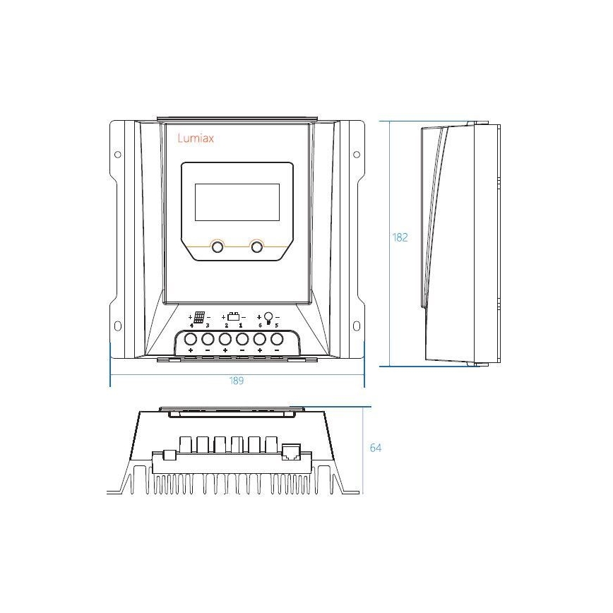 Controlador de carga solar MPPT MT3075 12/24V/30A