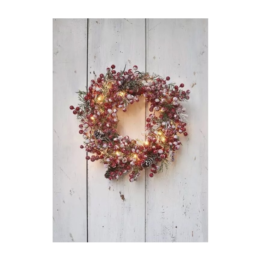 Corona de Navidad LED 20xLED/3xAA blanco cálido