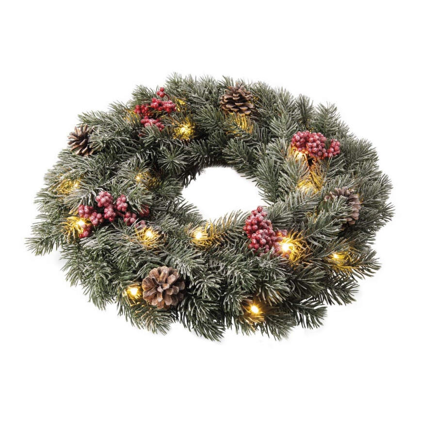 Corona LED de Navidad LED/2xAA diámetro 40 cm