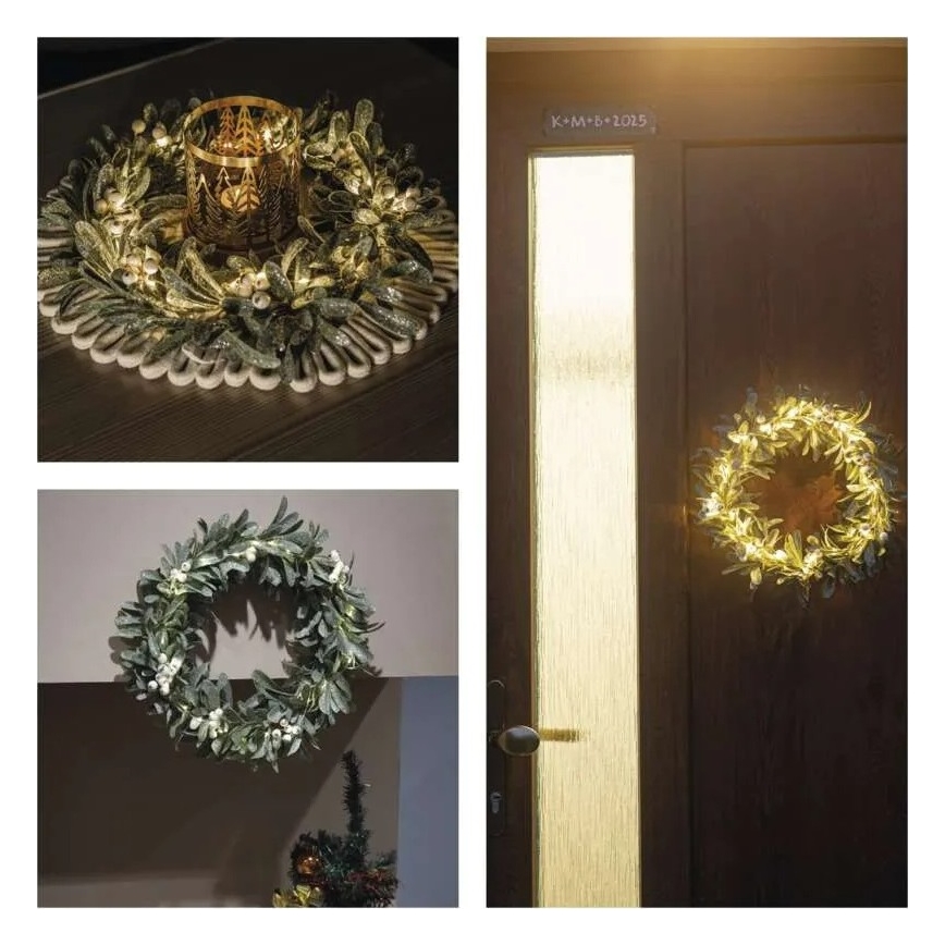 Corona navideña LED 25 LEDs / 3x AA Ø 35 cm