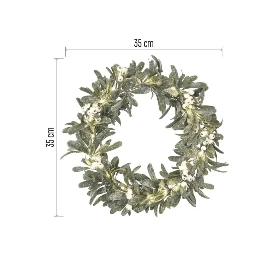 Corona navideña LED 25 LEDs / 3x AA Ø 35 cm