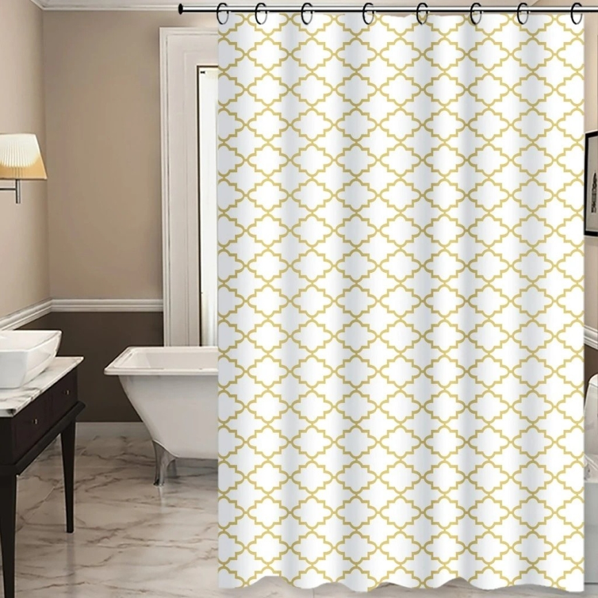 Cortina de ducha TORO EASY 178x199 cm blanco/amarillo