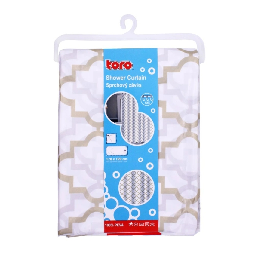Cortina de ducha TORO EASY 178x199 cm blanco/amarillo