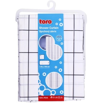 Cortina de ducha TORO EASY 178x199 cm blanco/negro