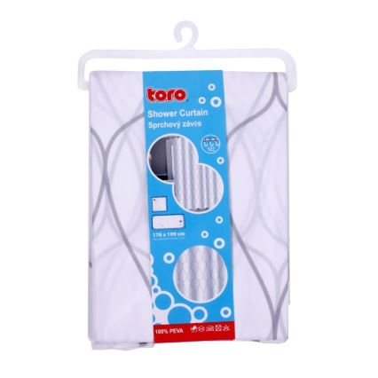 Cortina de ducha TORO EASY 178×199 cm blanco/gris