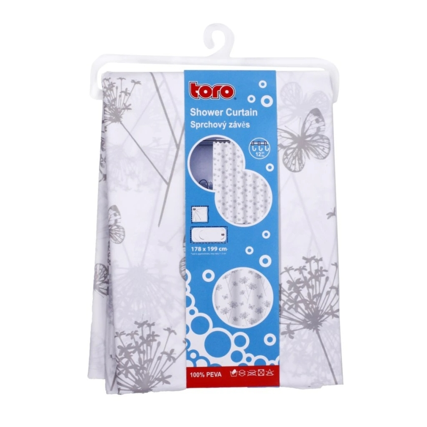 Cortina de ducha TORO PREMIUM 178x199 cm flores