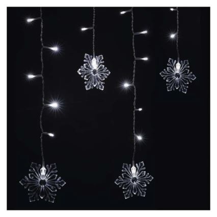 Cortina de luces LED para Navidad 60xLED/1,35W 635x50 cm blanco frío