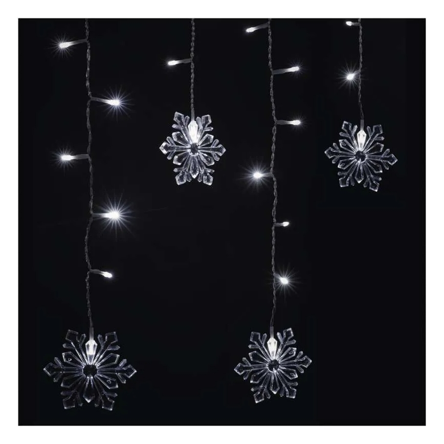 Cortina de luces LED para Navidad 60xLED/1,35W 635x50 cm blanco frío