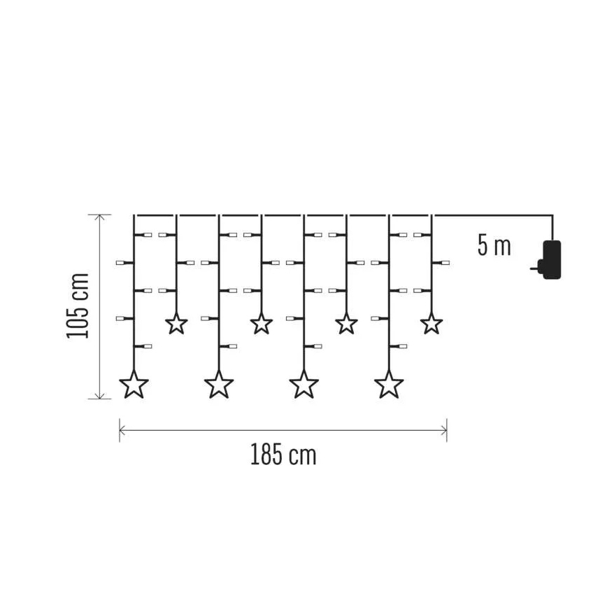 Cortina de Navidad LED 115xLED/1,35W 6,85x1,05 m blanco cálido