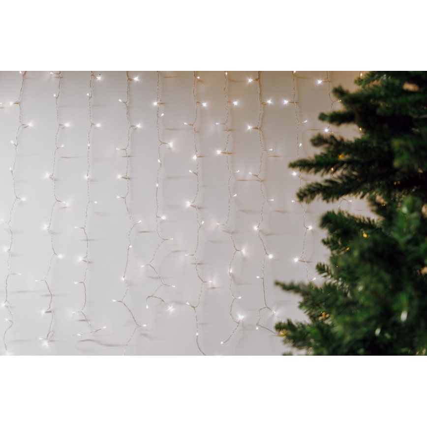 Cortina de Navidad LED de exterior CORTINA 480xLED/8,4W/230V 3x3 m IP44 blanco frío