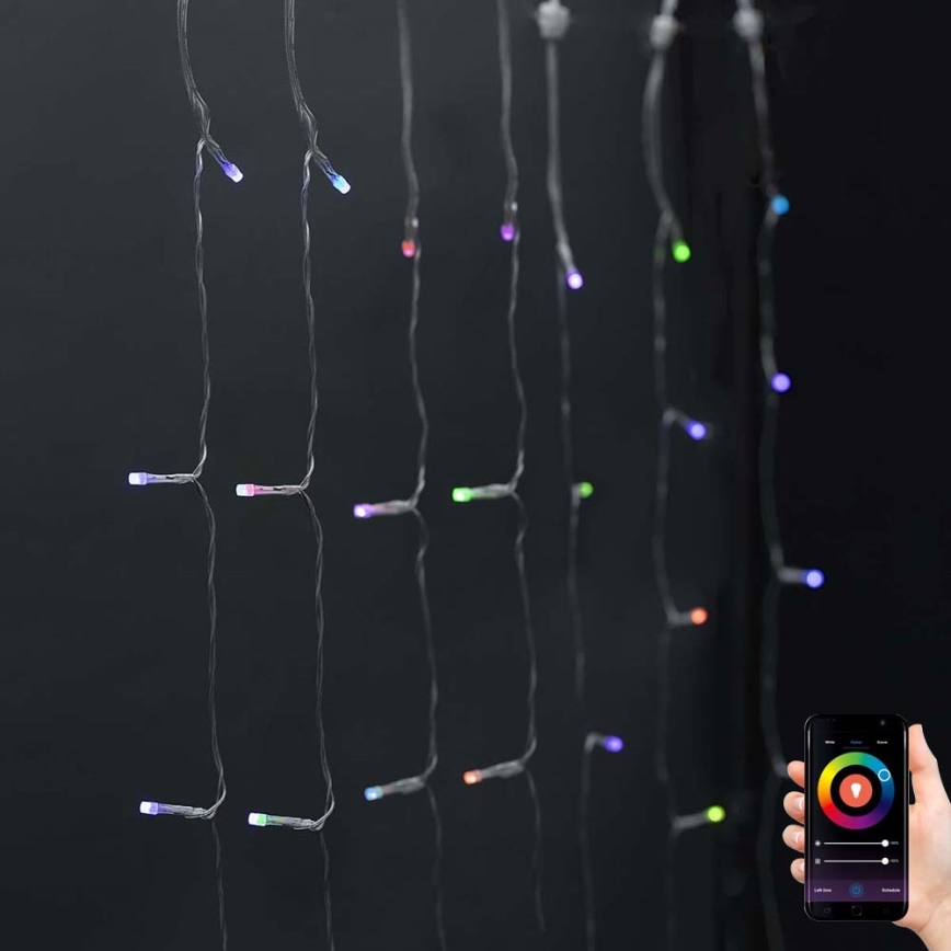 Cortina de Navidad LED RGB 180xLED/7 funciones 6m IP65 Wi-Fi Tuya