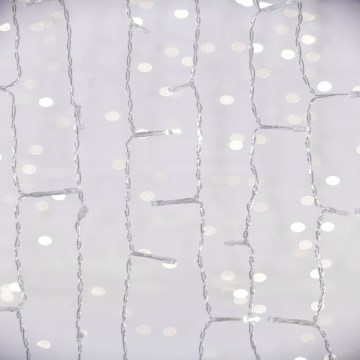 Cortina LED para exterior CURTAIN 480xLED/8,4W/230V 3x3 m IP44 blanco frío