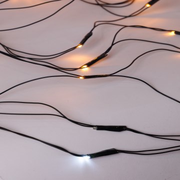 Cortina LED para exterior NET 240xLED/7,2W/230V 1,5x2 m IP44 blanco cálido