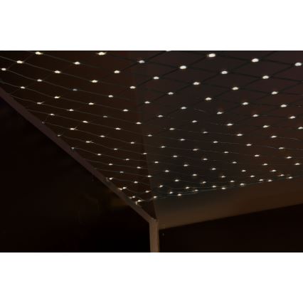 Cortina LED para exterior NET 240xLED/7,2W/230V 1,5x2 m IP44 blanco cálido