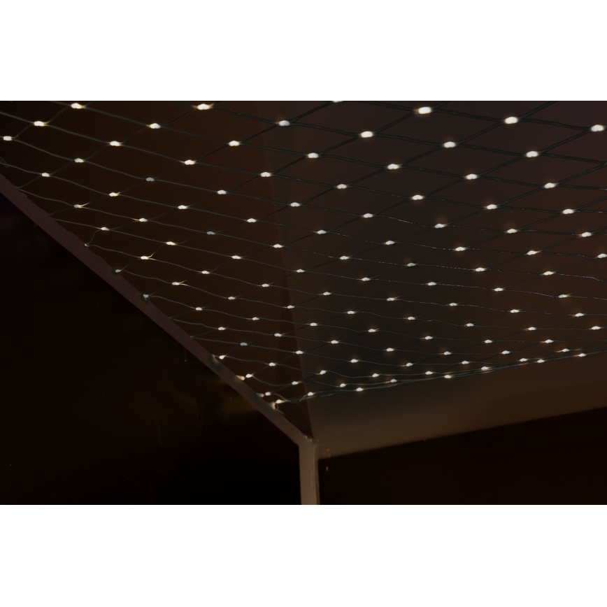 Cortina LED para exterior NET 240xLED/7,2W/230V 1,5x2 m IP44 blanco cálido