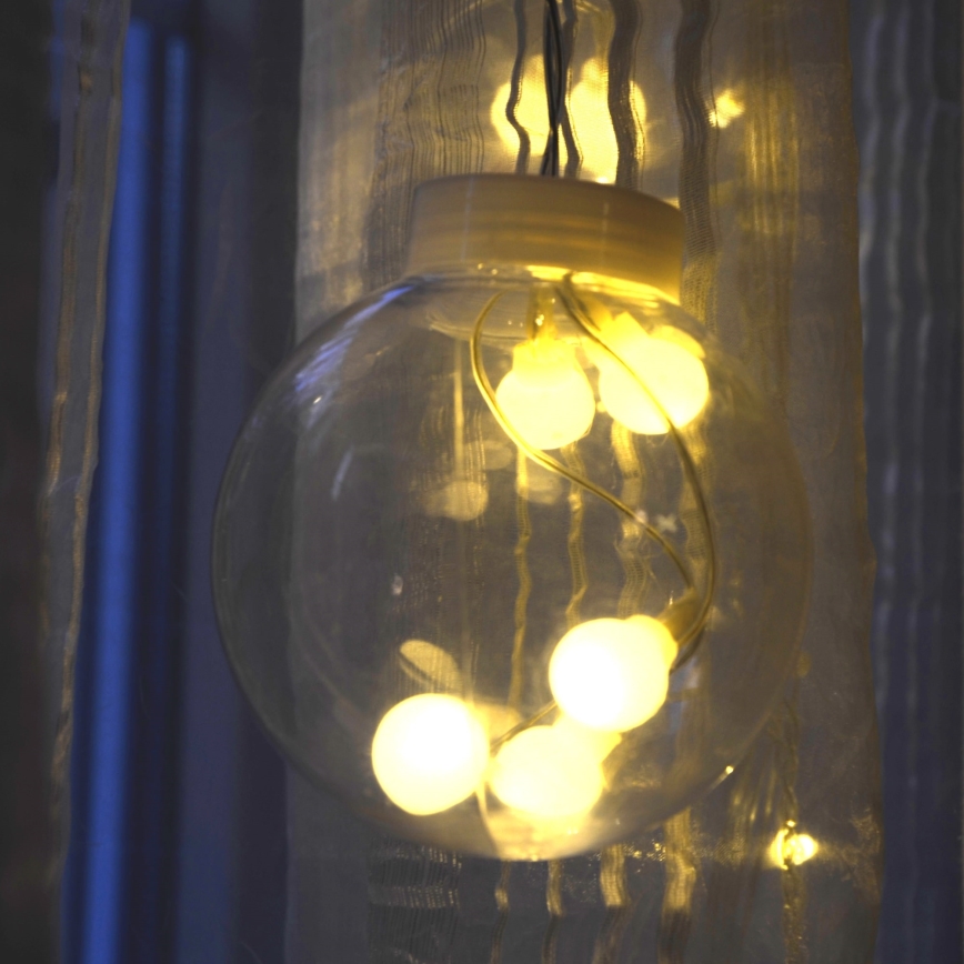 Cortina LED WISH BALLS 108 LEDs/8 funciones 4,5 m blanco cálido