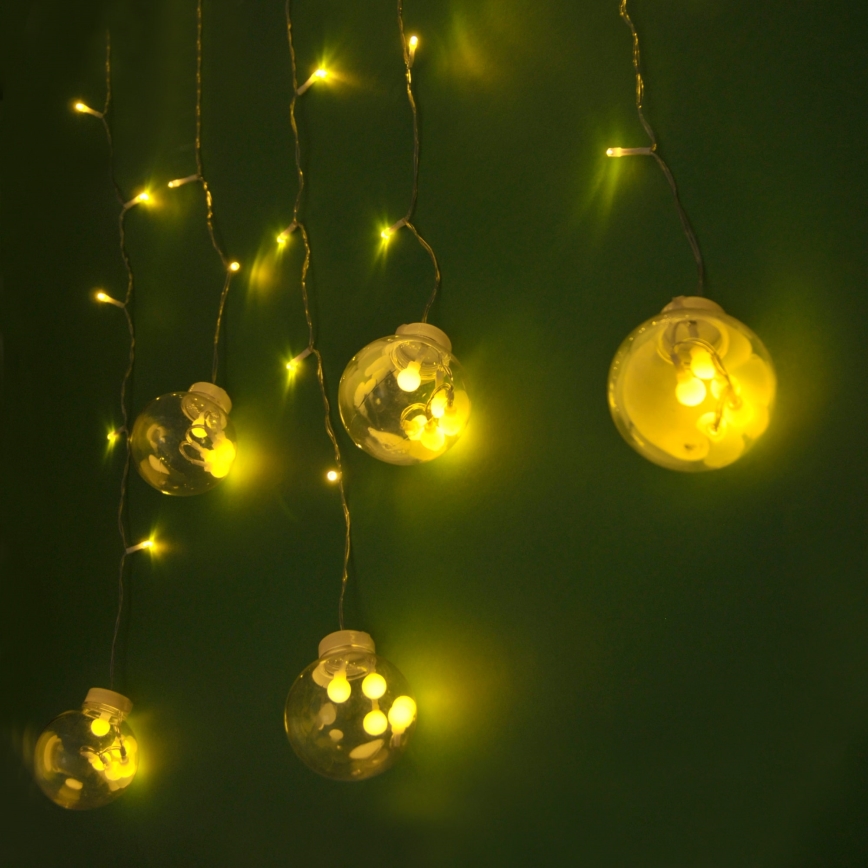 Cortina LED WISH BALLS 108 LEDs/8 funciones 4,5 m blanco cálido
