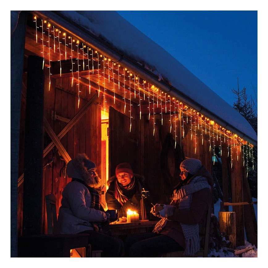 Cortina navideña LED para exterior 180 LEDs 3,5x0,7 m IP44 blanco cálido