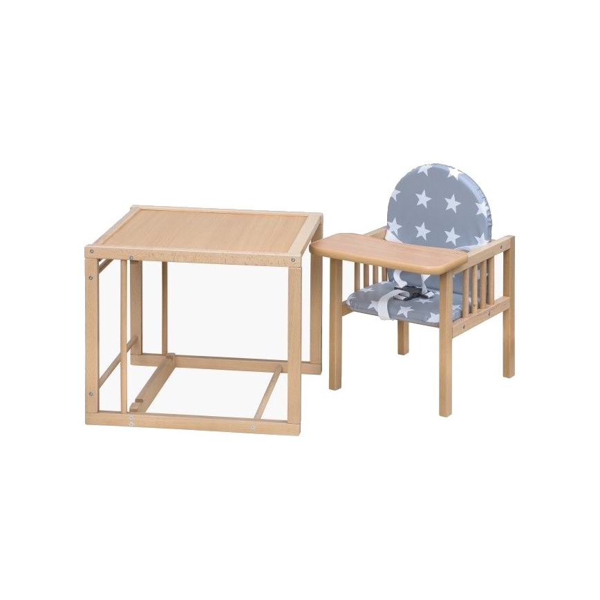 COSING - Silla de comedor infantil 2 en 1 Viktoria haya/gris