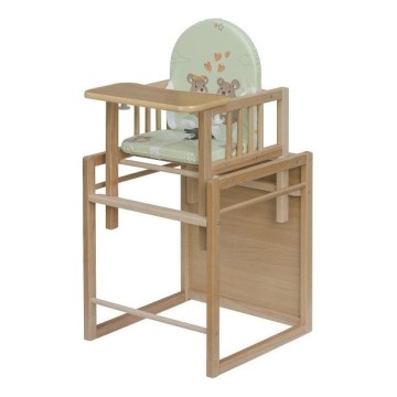 COSING - Silla de comedor infantil 2 en 1 Viktoria, haya/verde
