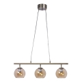 Cottex - Lámpara colgante con cable CAPELLA 3xE14/40W/230V ahumada/marrón