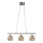 Cottex - Lámpara colgante con cable CAPELLA 3xE14/40W/230V ahumada/marrón