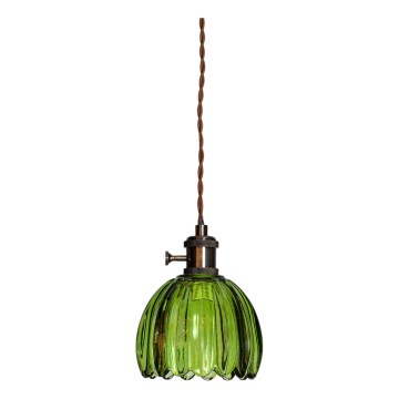 Cottex - Lámpara colgante de cable NORA 1xE14/5W/230V verde