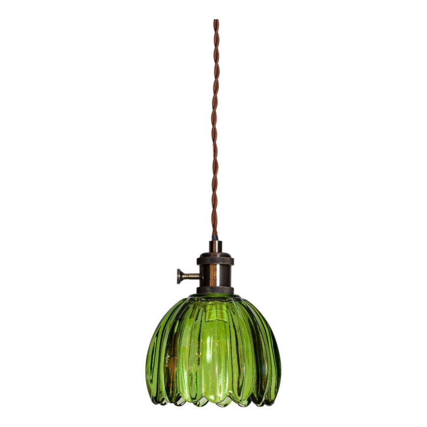 Cottex - Lámpara colgante de cable NORA 1xE14/5W/230V verde
