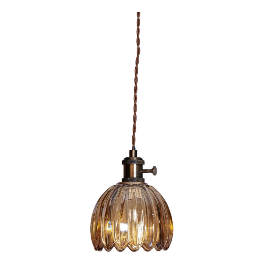 Cottex - Lámpara colgante NORA con cable 1xE14/5W/230V marrón