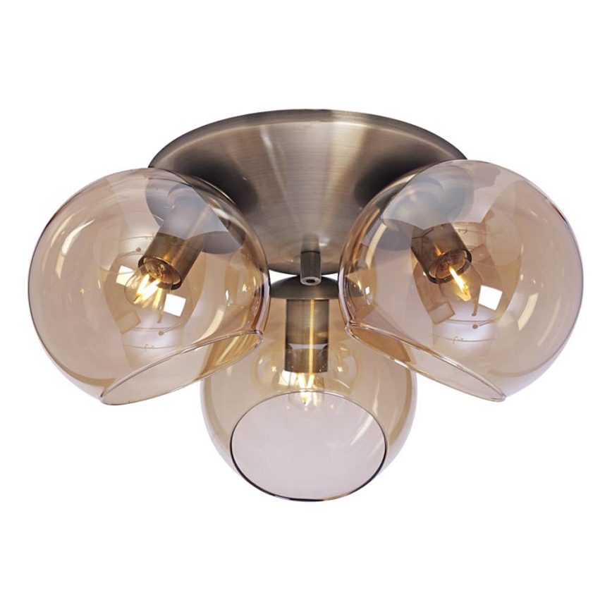 Cottex - Lámpara de techo CAPELLA 3xE14/40W/230V Ø 37 cm ahumado/marrón