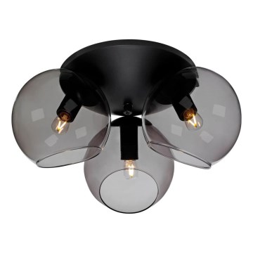 Cottex - Lámpara de techo CAPELLA 3xE14/40W/230V Ø 37 cm ahumado/negro