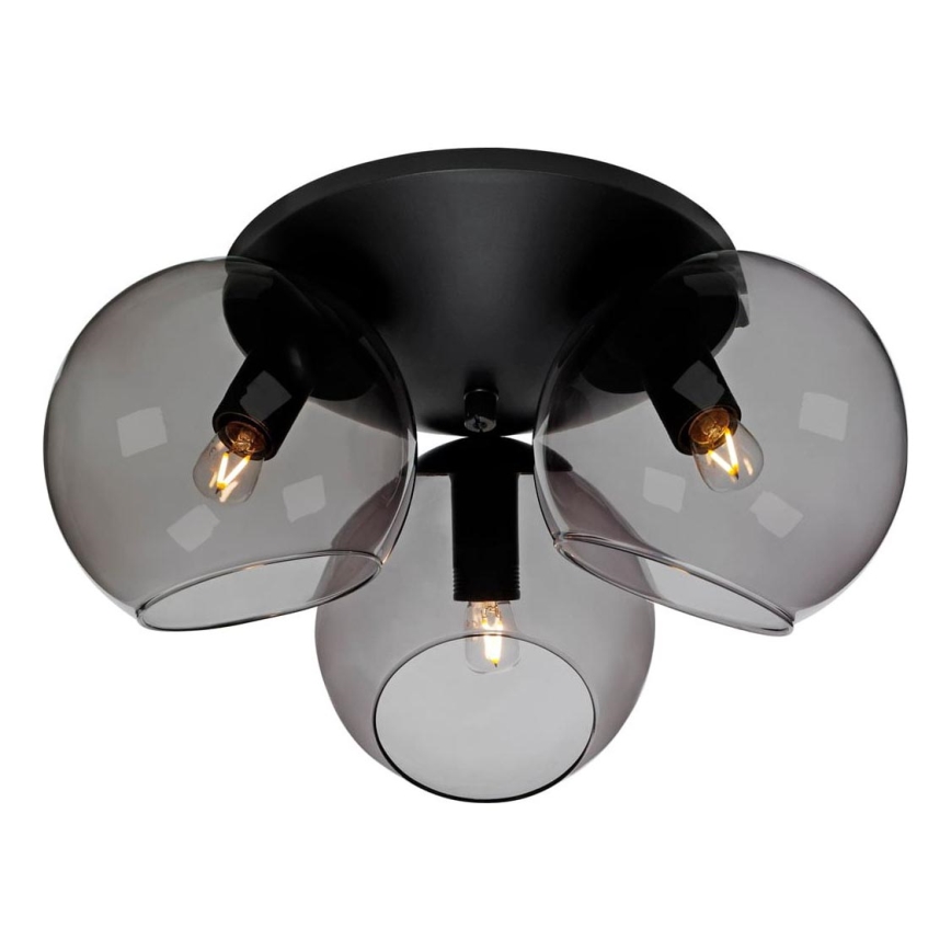 Cottex - Lámpara de techo CAPELLA 3xE14/40W/230V Ø 37 cm ahumado/negro