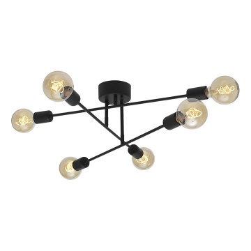 Cottex - Lámpara de techo de superficie BATON 6xE27/60W/230V negra