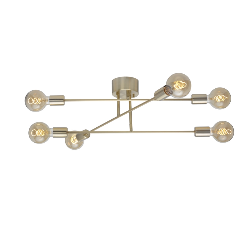 Cottex - Lámpara de techo BATON 6xE27/60W/230V latón