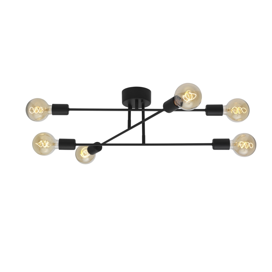 Cottex - Lámpara de techo de superficie BATON 6xE27/60W/230V negra