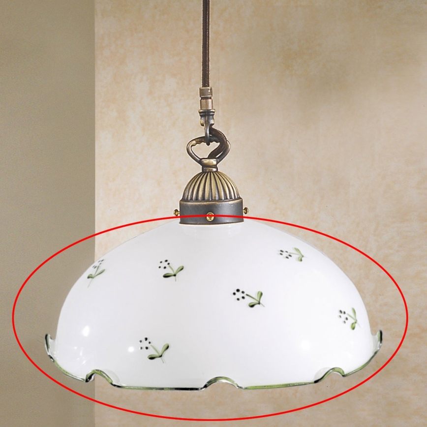 Cristal de repuesto universal NONNA E27 Ø 20 cm blanco/verde