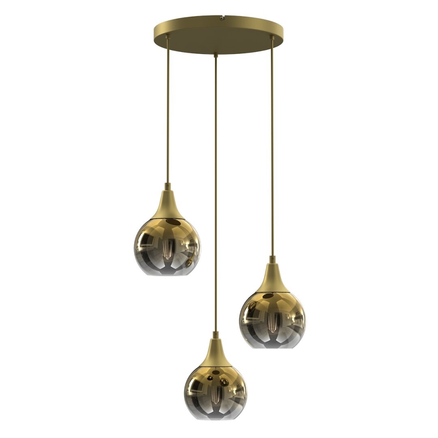 Cristal de repuesto para lámpara de techo y aplique MONTE E27 Ø 15 cm dorado/humo