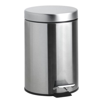 Cubo de basura 17x25,5 cm acero inoxidable/plateado
